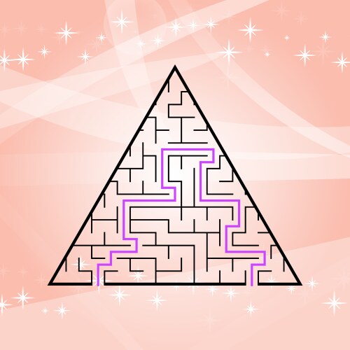 A triangular labyrinth pyramid with black Vector Image