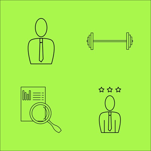 business outline icons set linear icon vector image vector image