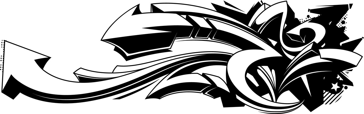 Dynamic Black & White Graffiti