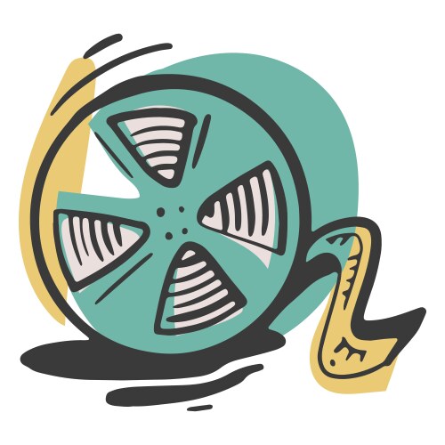 Black filming reel Royalty Free Vector Image - VectorStock