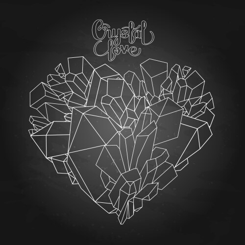 Graphic crystal heart vector image