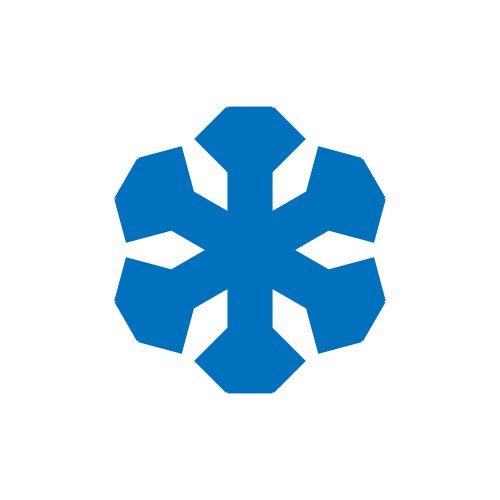 snowflake sign blue icon isolated vector