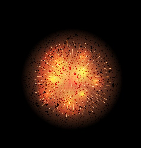 Explosion fireworks powerful bright space dust vector image