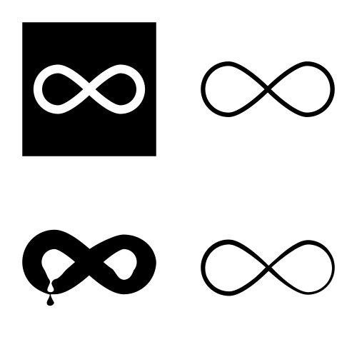 Infinity flat icon set isolated on white Vector Image