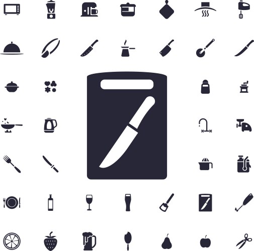 knife and board icon vector image