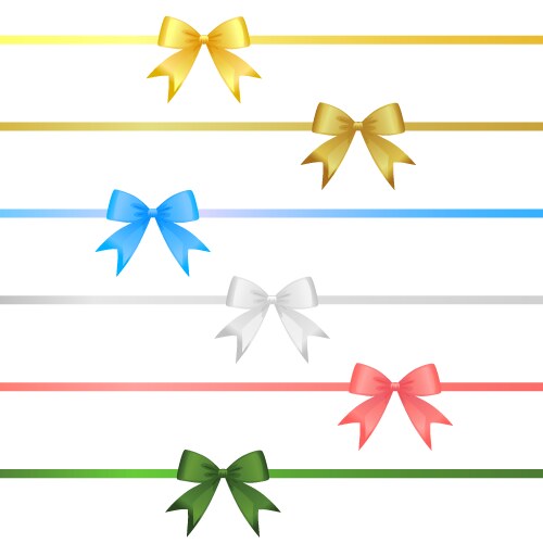Elegant Ribbon Bow Set Vector Image