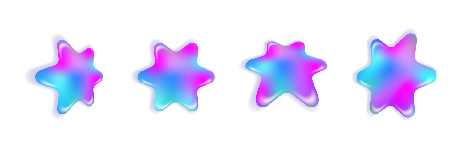 flat plastic translucent stars vector image