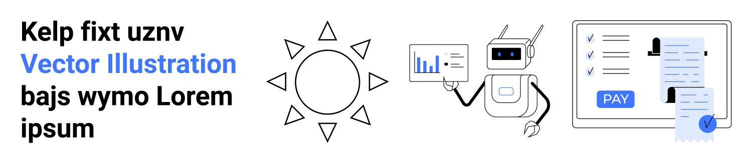 Robot managing payments with data graph checklist vektorbild