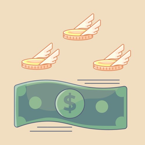 flying money art design vector