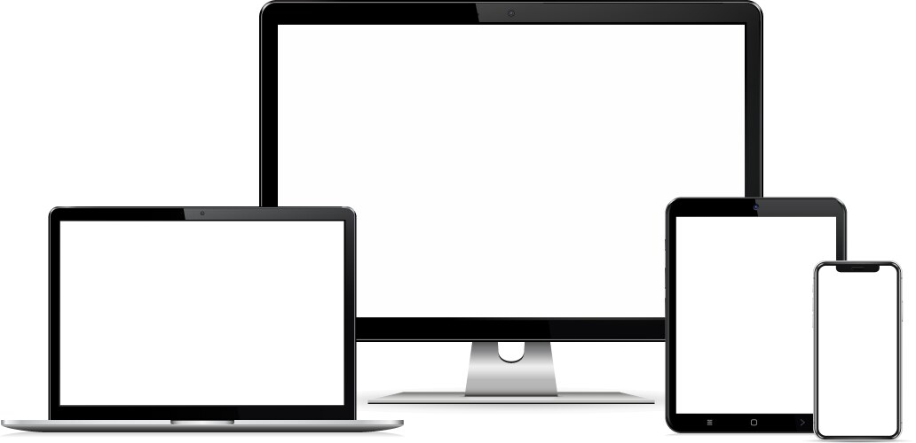 Responsive web design computer display with laptop vector image