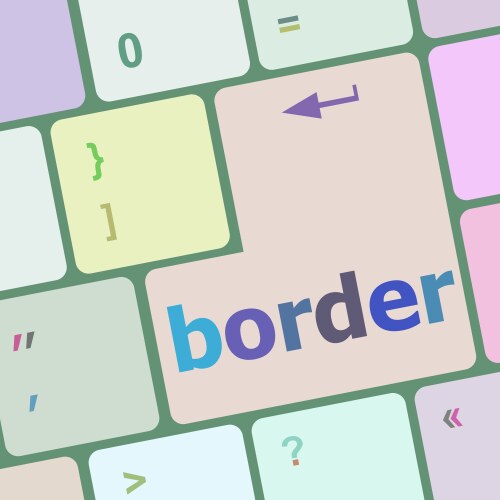 border word on computer pc keyboard key vector image