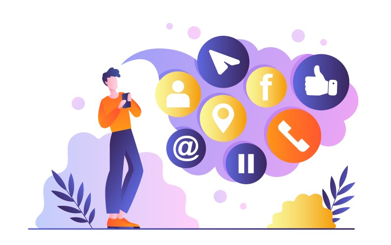 social network concept vector image