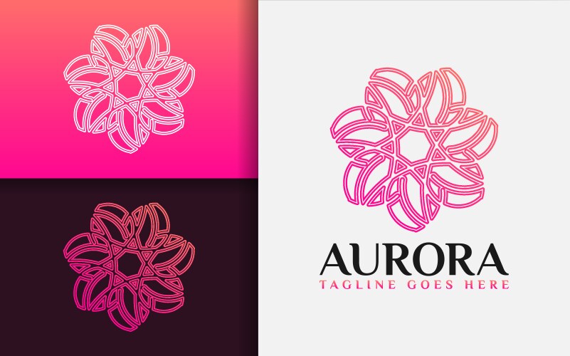 abstract flower logo design with modern lines vector image