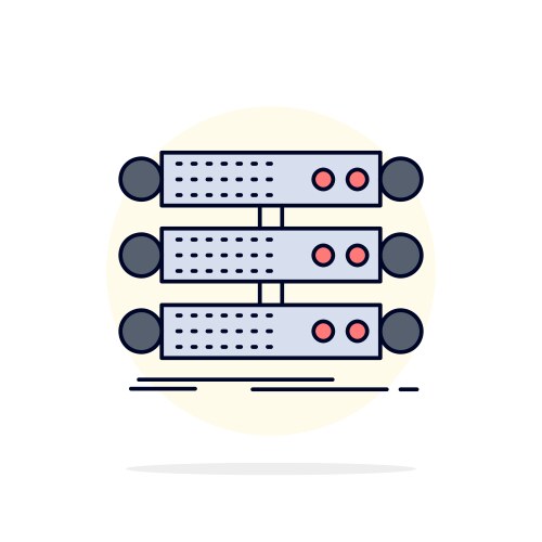 Server structure rack database data flat color vector image