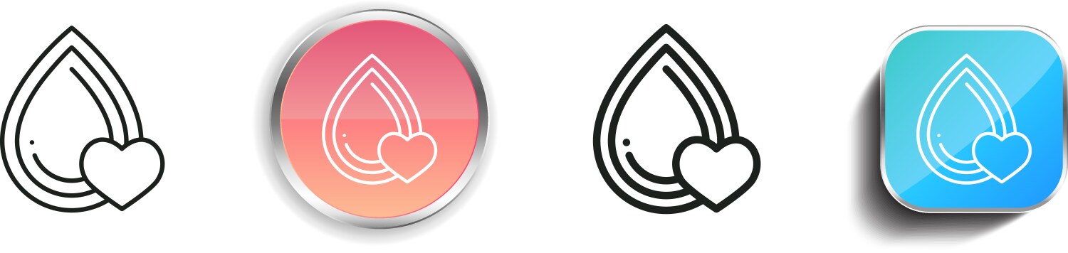 Drop icon thin linear regular and button style vector image