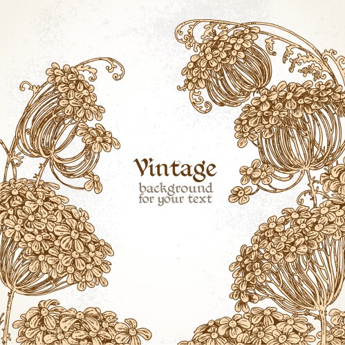 Vintage Floral Sketch Vector Image
