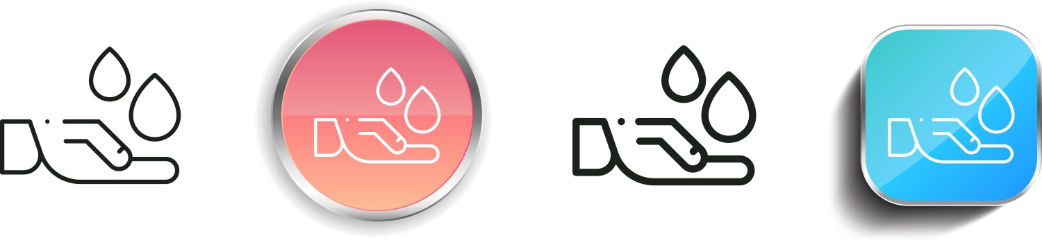 Drop icon thin linear regular and button style vector image
