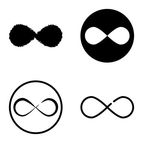 Infinity flat icon set isolated on white Vector Image