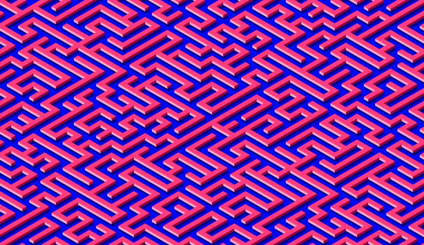 Maze pattern abstract background with labyrinth Vector Image