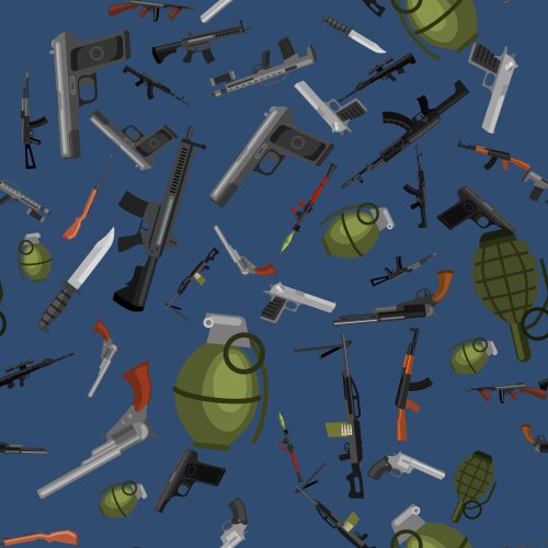 Vintage military weapons seamless pattern Vector Image