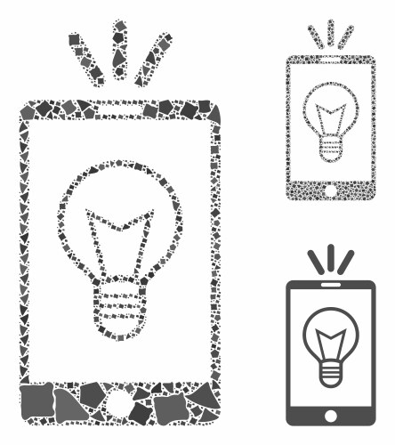 Mobile lamp light composition icon joggly parts vector image