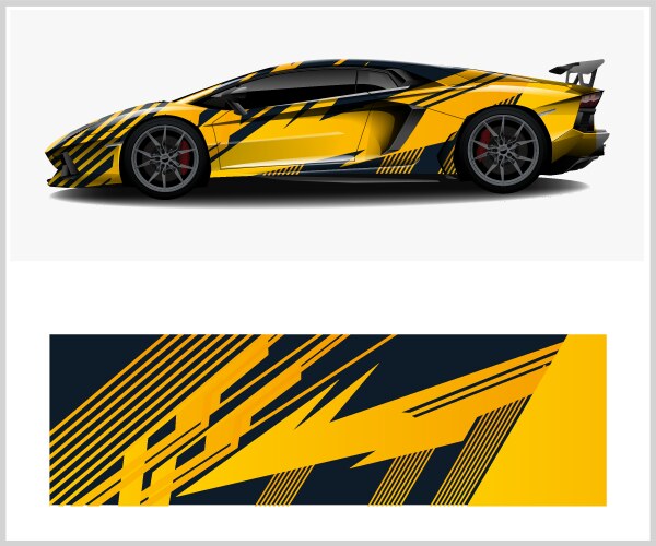 Racing Car Vinyl Wrap Decal Vector Image
