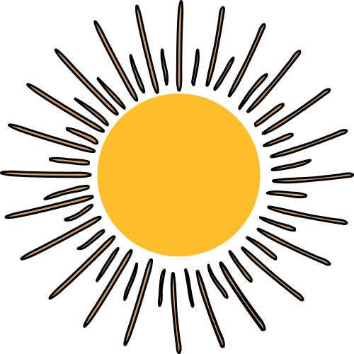 Sun isolated symbol Royalty Free Vector Image - VectorStock