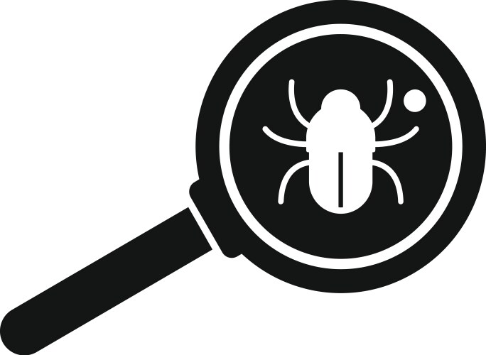 bug magnifier icon simple hacker error vector image