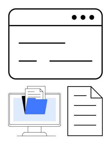 Digital file organization with folder and document vector image