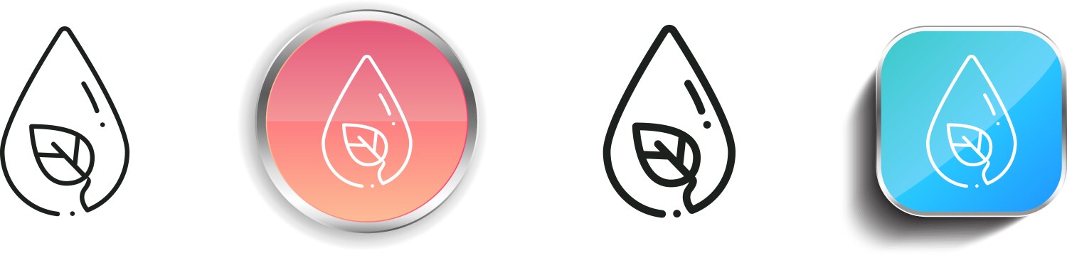 Drop icon thin linear regular and button style vector image