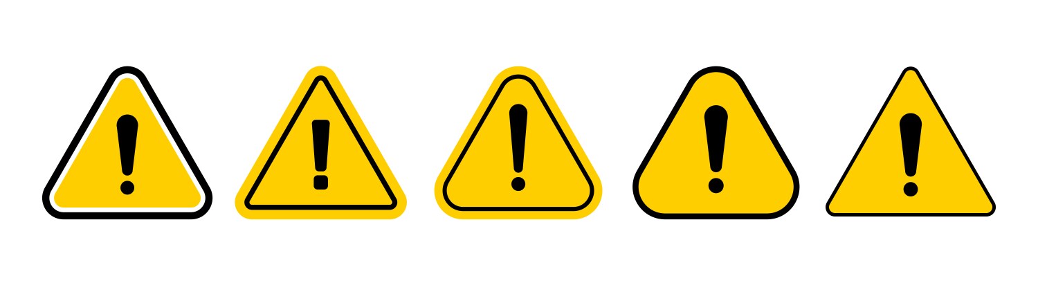 Flat yellow hazard warning symbol Royalty Free Vector Image