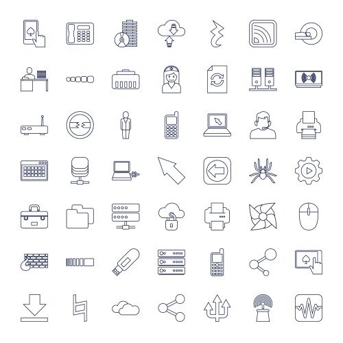 49 computer icons vector image