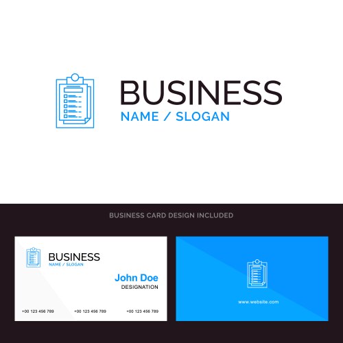 card presentation report file blue business logo vector image