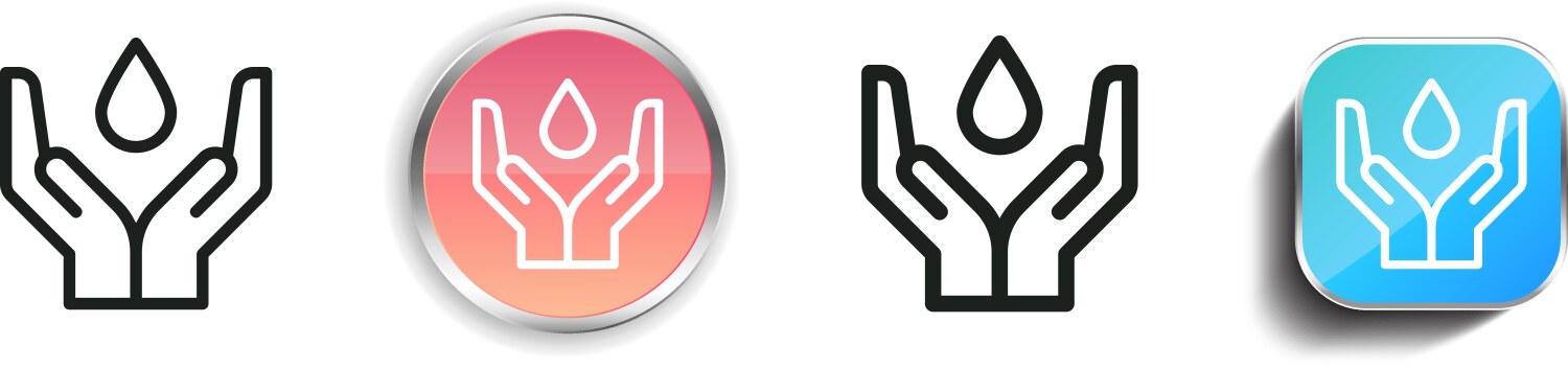 Drop icon thin linear regular and button style vector image