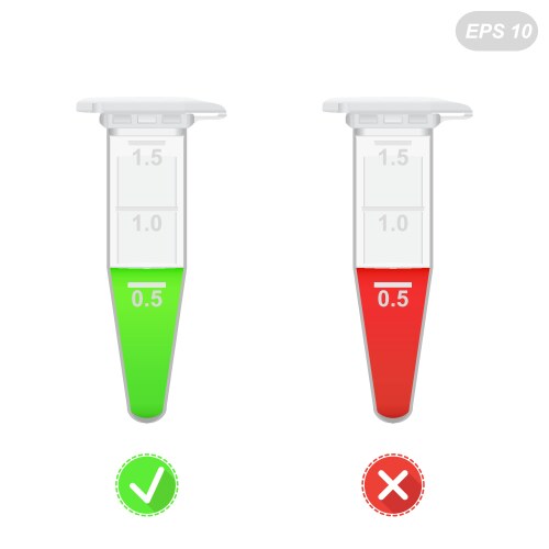 Positive and negative samples in eppendorf tubes vector image