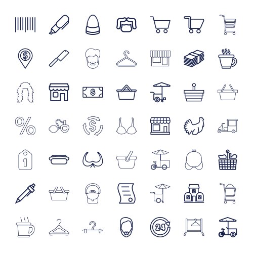 49 shop icons vector image