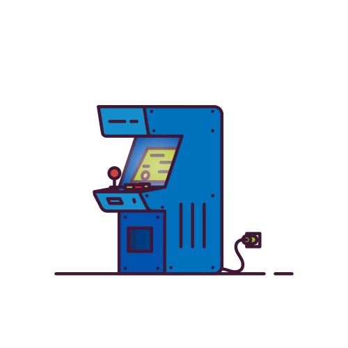 Monochrome retro arcade game machine concept Vector Image