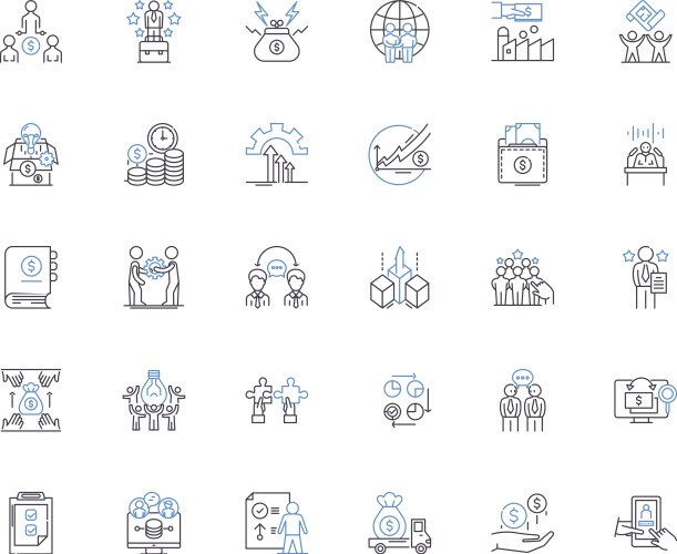 goals line icons collection ambition aspiration vector