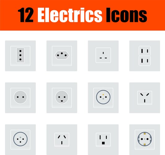 electrics icon set vector