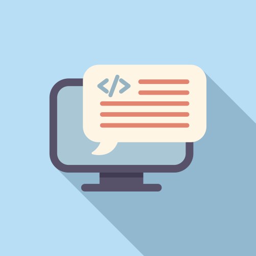Web api code icon flat internet server vektorbild