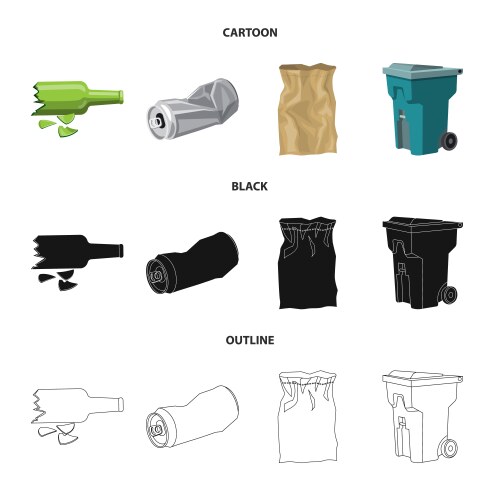 Isolated object of dump and sort sign set vector image