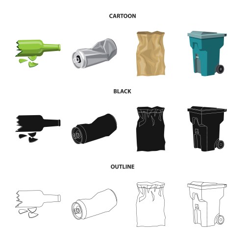 isolated object of dump and sort sign set vector image