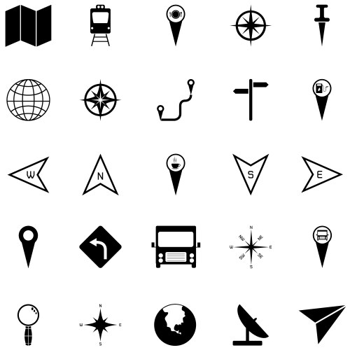 Map icon set Royalty Free Vector Image - VectorStock