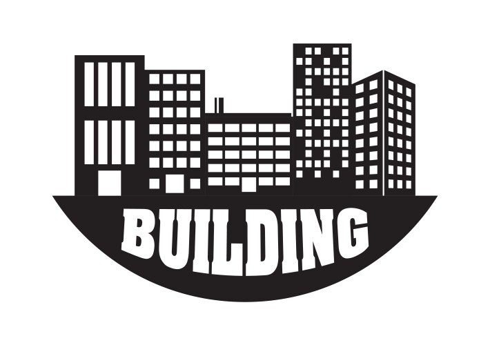 Downtown horizon outline black logo design icon Vector Image