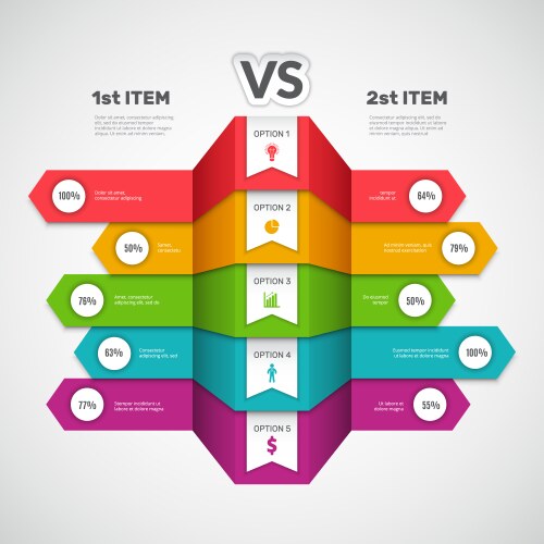 comparison infographic business chart with choice vector