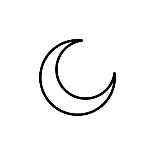 Crescent moon icon with outline style suitable vector image