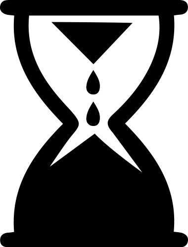 deadline hourglass timer black icon vector image