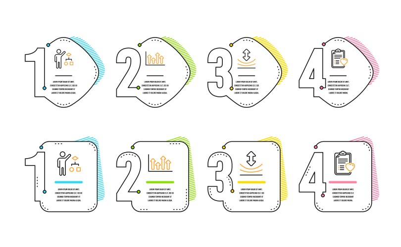 Resilience algorithm and upper arrows icons set vector image