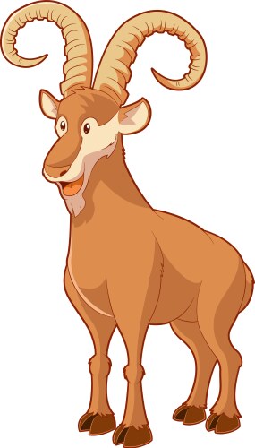 cartoon smiling goat vector image vector image