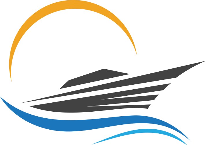 Cruise Ship Logo Template Vector Image